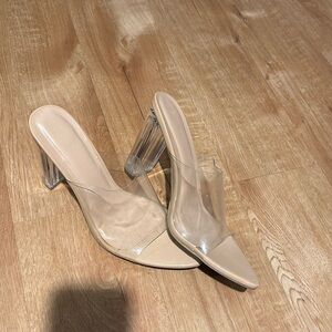 Wild Diva Clear Nude acrylic heels size 10